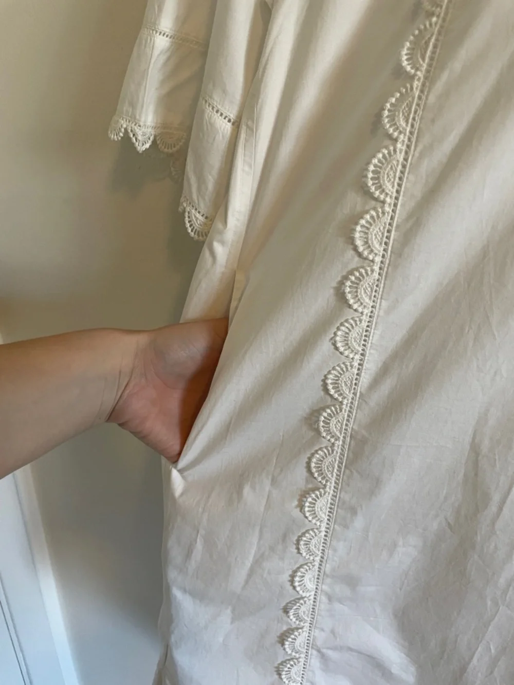 Ulla Johnson Diyana Tunic Dress Women’s Size 0 Lace Cotton Cowrie‎ White NWT